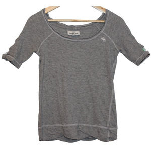 Abercrombie & Fitch Heather Gray Cotton Short Sleeve Tee T Shirt Top Size Small